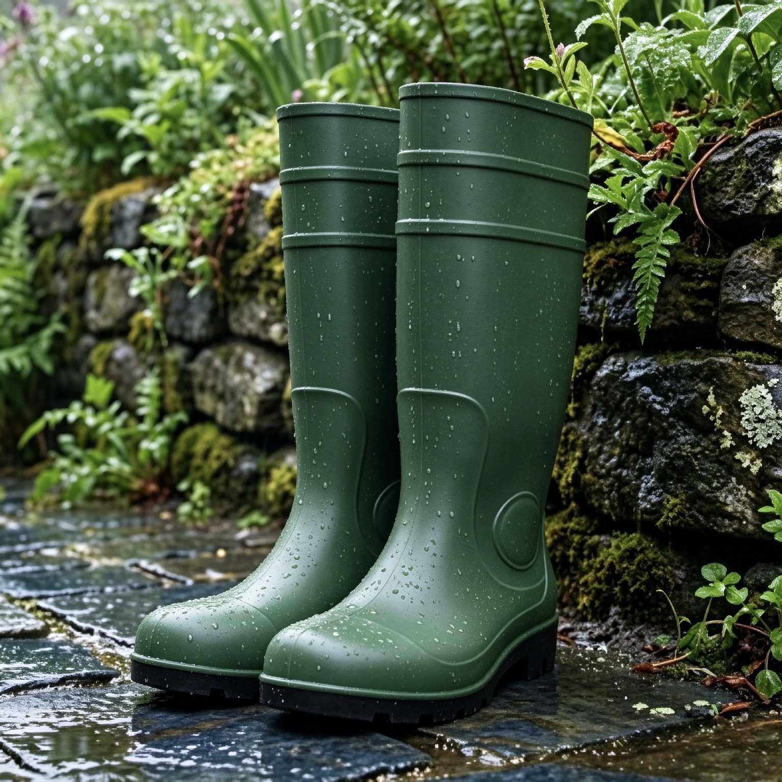 tall-green-waterproof-wellington-boots-for-farming-and-garden-work